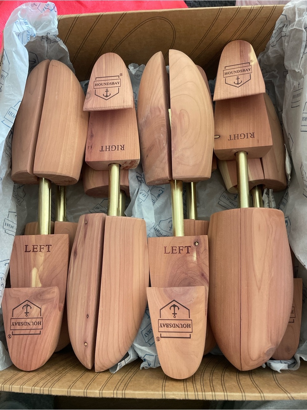 New Houndsbay Cedar Shoe Trees - Natural Wood Finish 4 Pairs